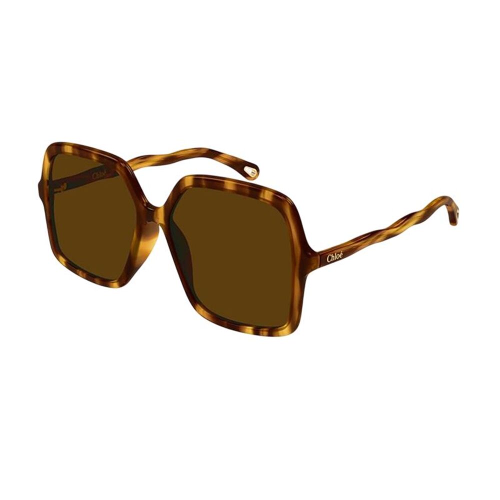 Chloe Sunglasses Square Full Rim, Havana Frame and Brown Lens CH0086S005